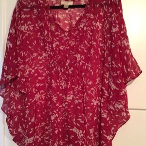 LOFT sheer top beautiful pink size M